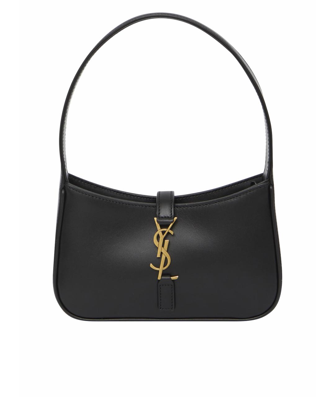 SAINT LAURENT Черная кожаная сумка с короткими ручками, фото 6