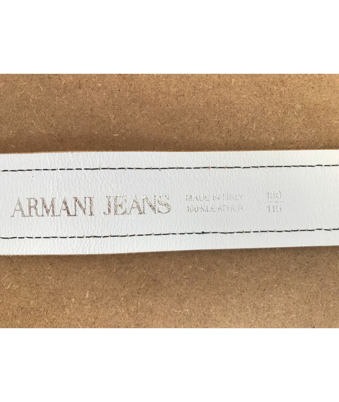 ARMANI JEANS Белый кожаный ремень, фото 2