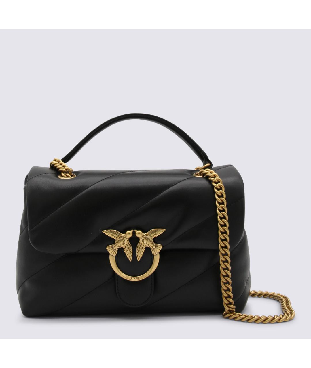 PINKO Черная кожаная сумка через плечо, фото 3