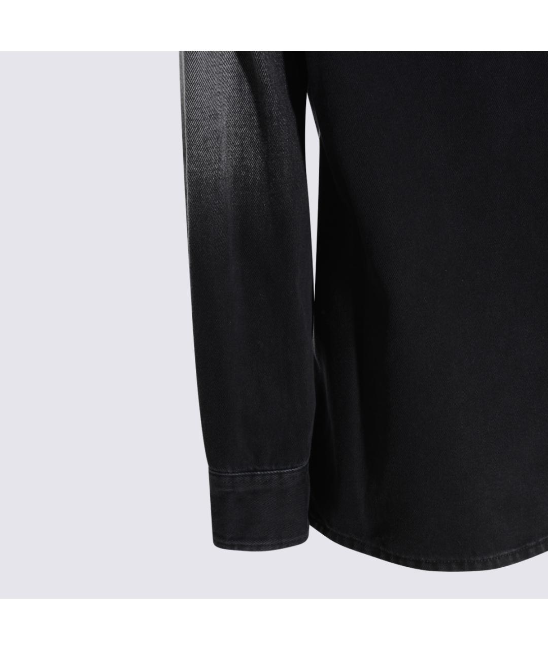MM6 MAISON MARGIELA Черная хлопковая кэжуал рубашка, фото 3