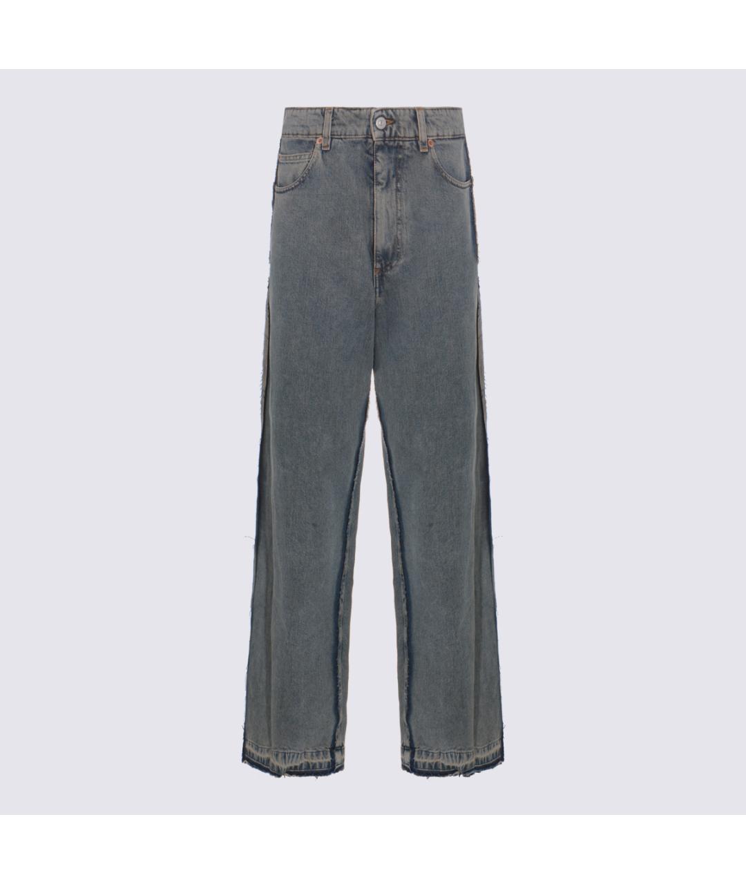 MM6 MAISON MARGIELA Серые хлопковые прямые джинсы, фото 4