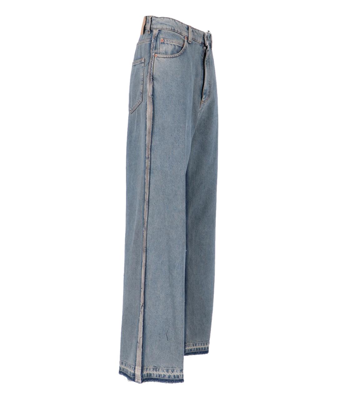 MM6 MAISON MARGIELA Голубые хлопковые прямые джинсы, фото 3