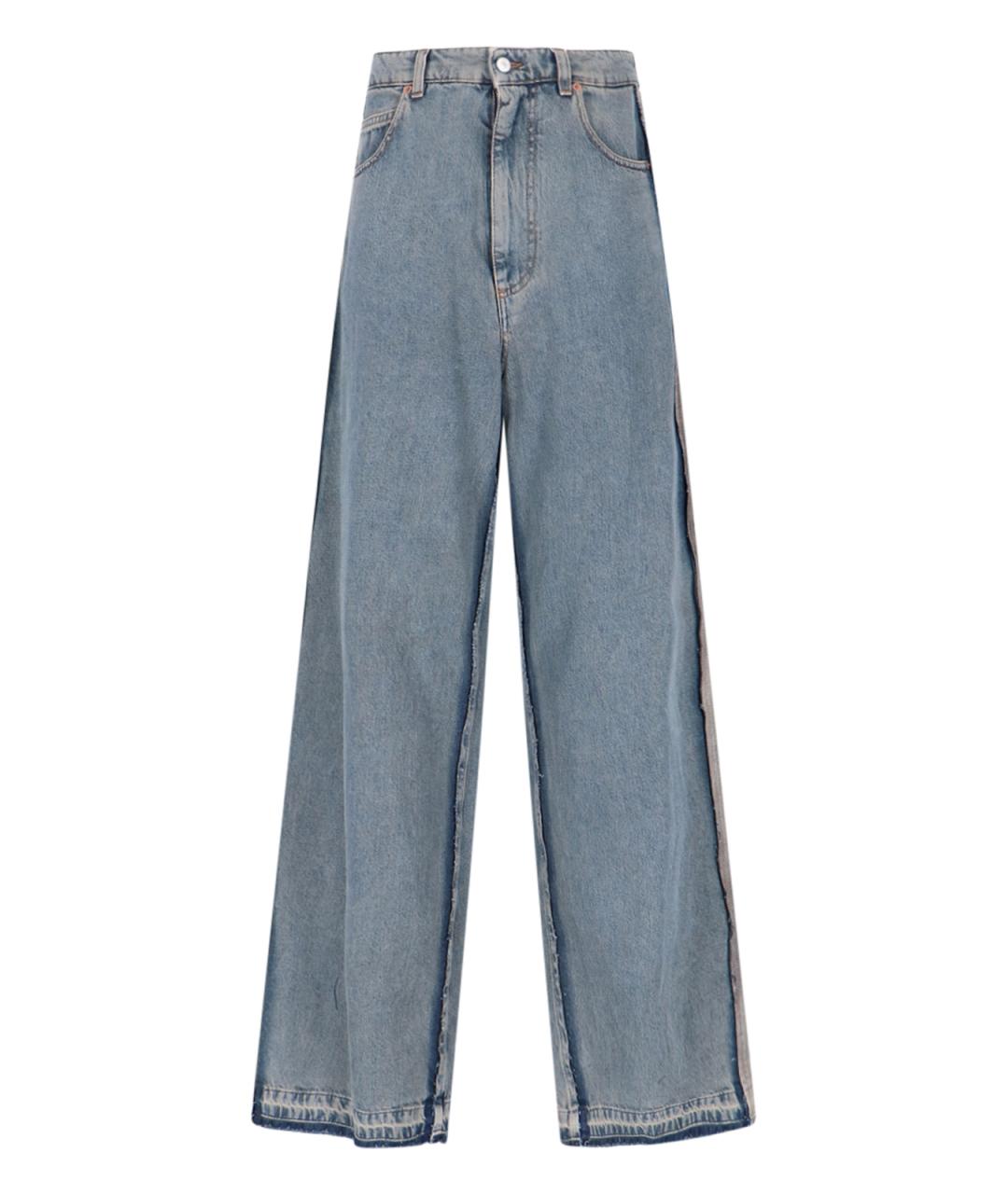 MM6 MAISON MARGIELA Голубые хлопковые прямые джинсы, фото 1