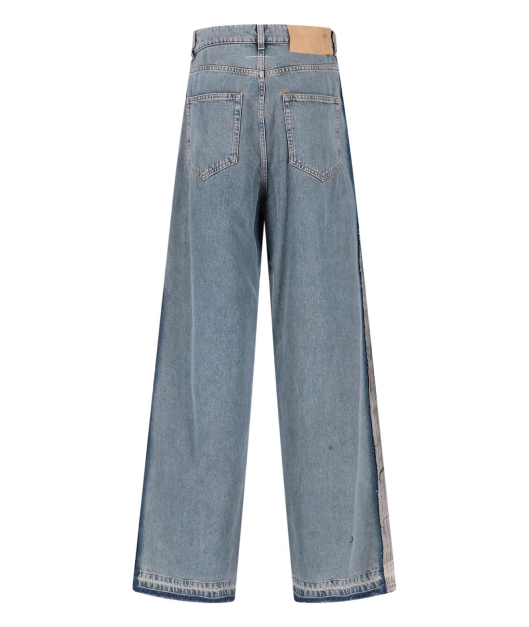 MM6 MAISON MARGIELA Голубые хлопковые прямые джинсы, фото 2