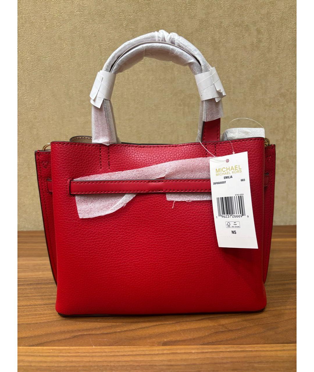 MICHAEL KORS Красная кожаная сумка тоут, фото 4