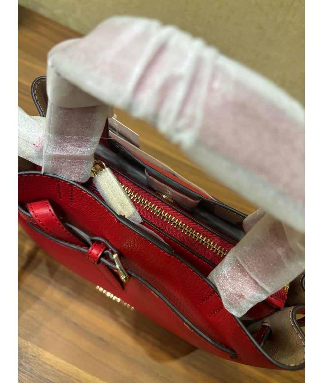 MICHAEL KORS Красная кожаная сумка тоут, фото 6