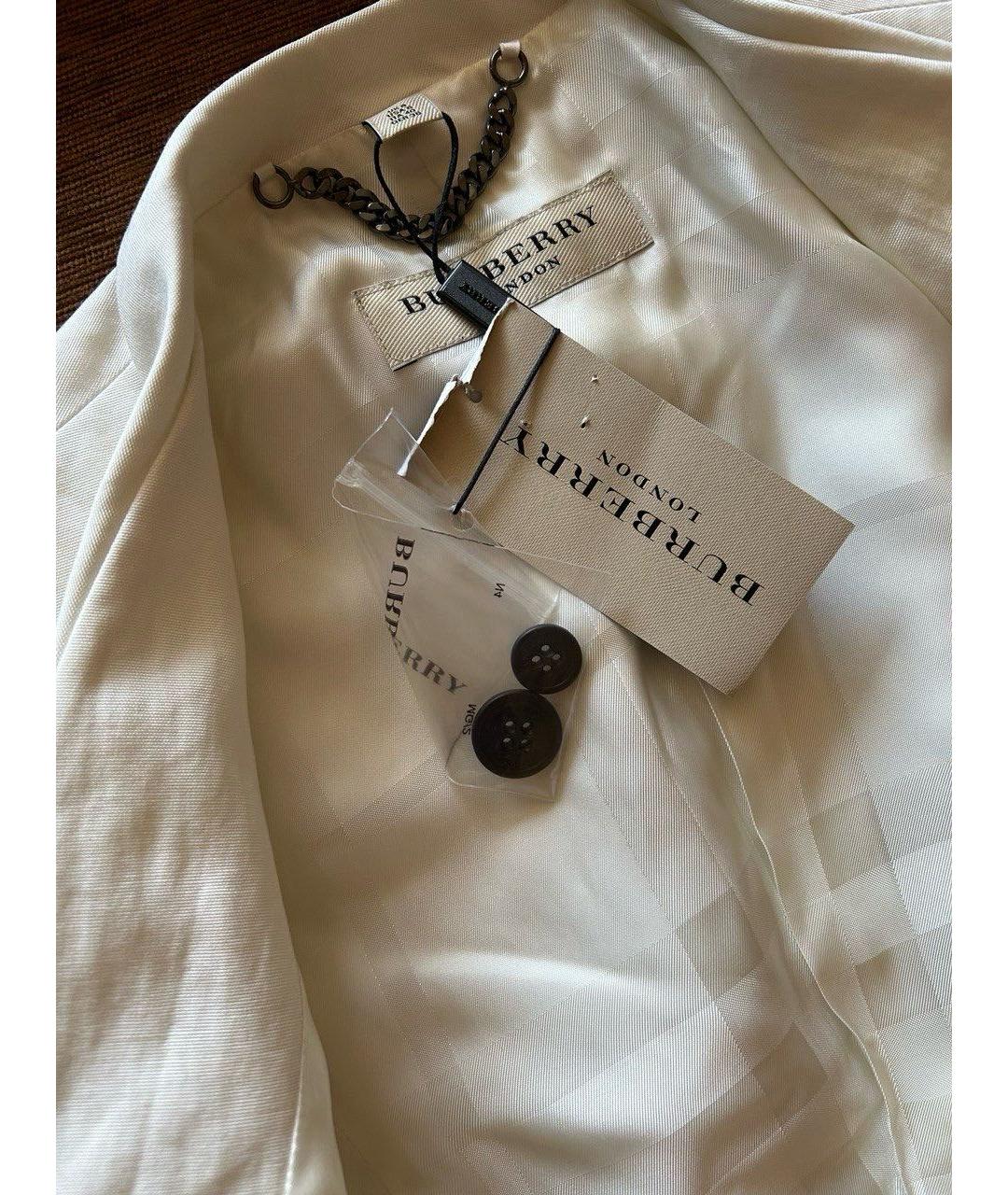 BURBERRY Белый хлопковый жакет/пиджак, фото 6