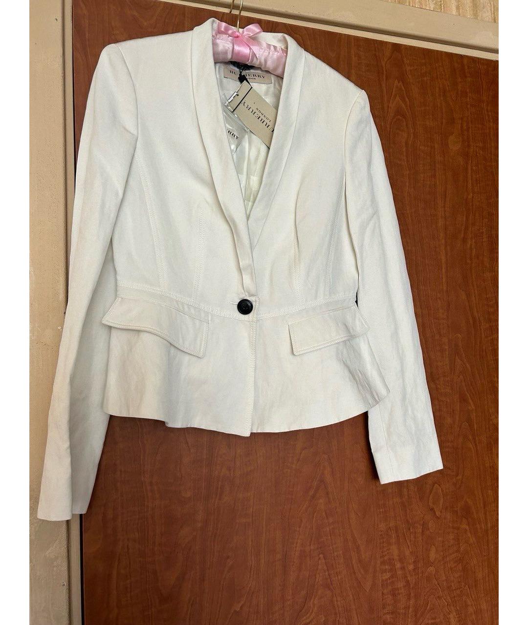BURBERRY Белый хлопковый жакет/пиджак, фото 9