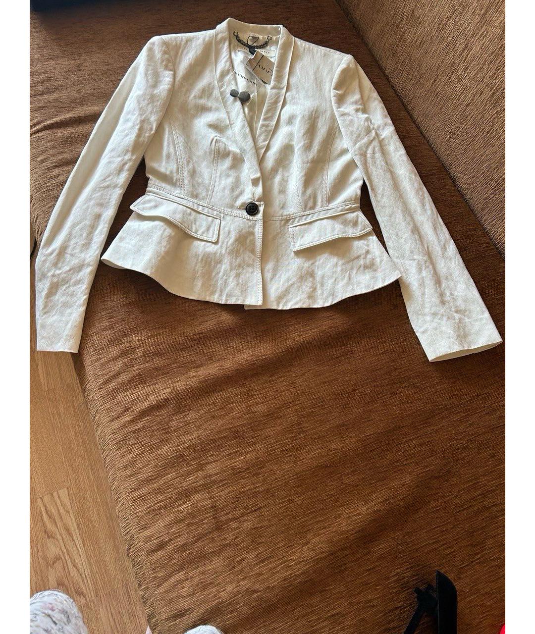 BURBERRY Белый хлопковый жакет/пиджак, фото 7