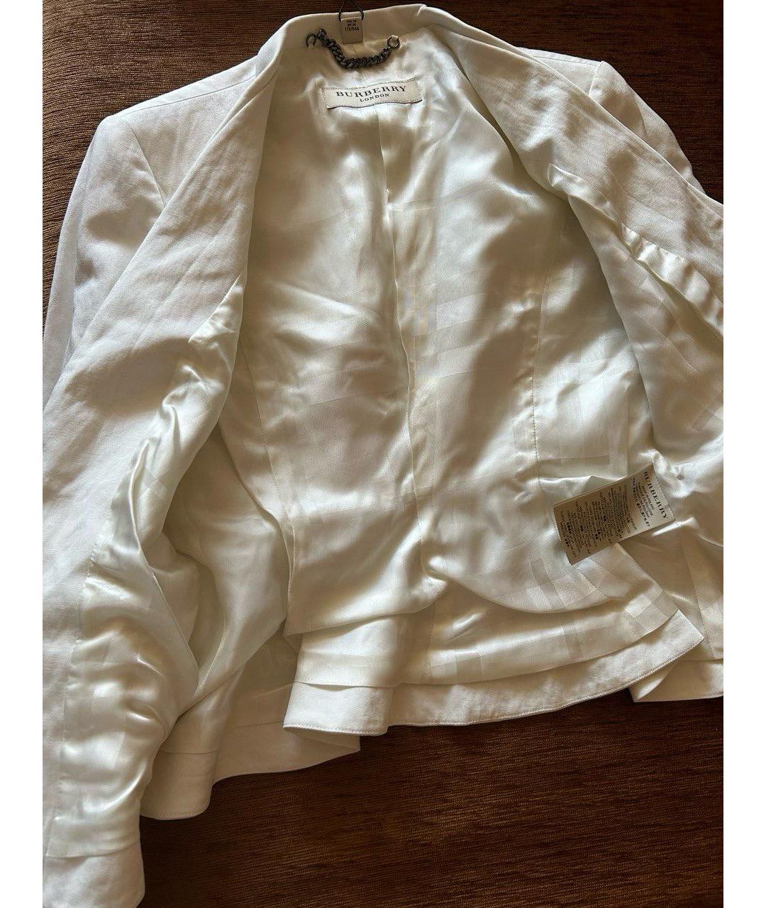 BURBERRY Белый хлопковый жакет/пиджак, фото 5
