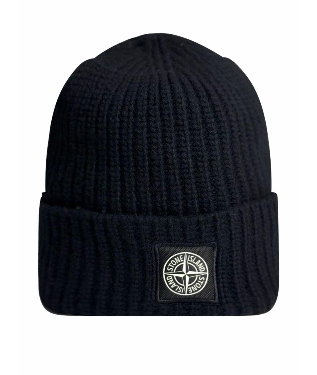 STONE ISLAND Черная шерстяная шапка, фото 1
