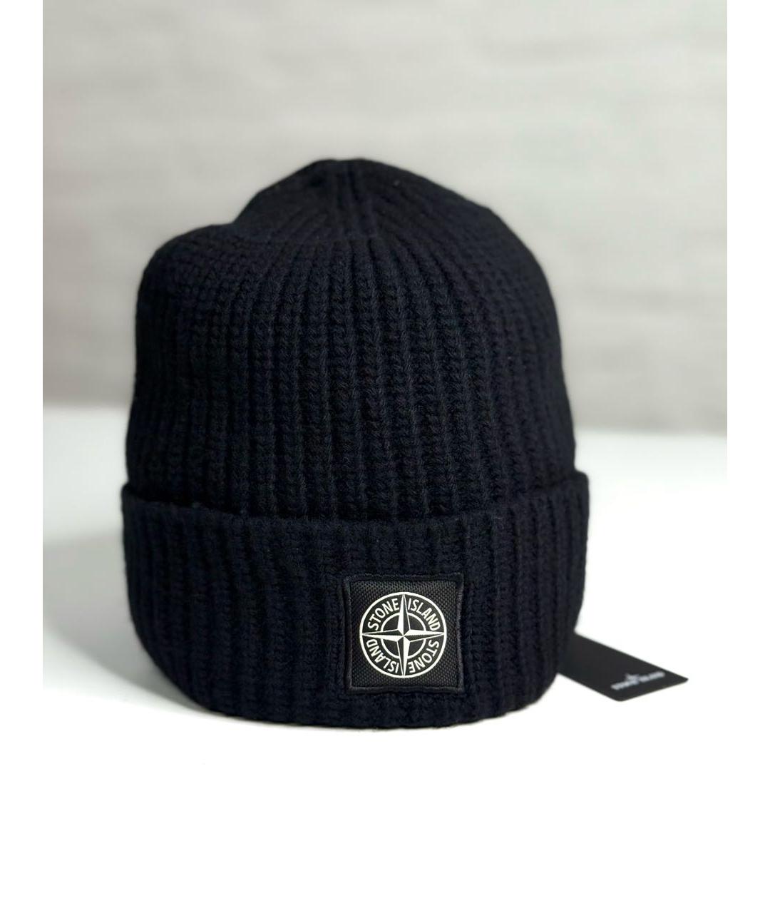 STONE ISLAND Черная шерстяная шапка, фото 6