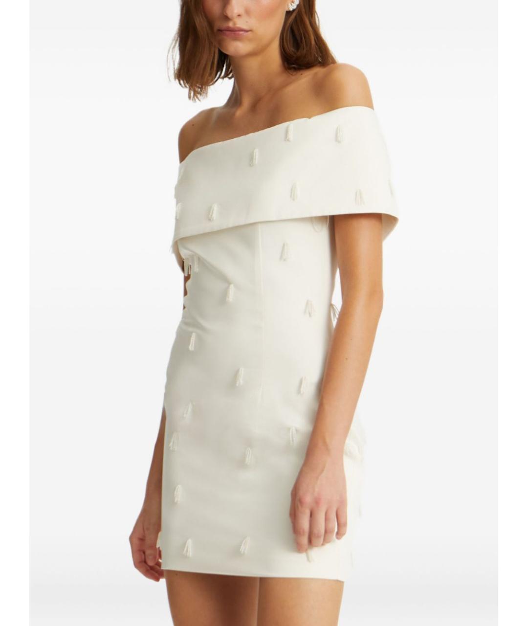 ROTATE Белое полиэстеровое повседневное платье, фото 4