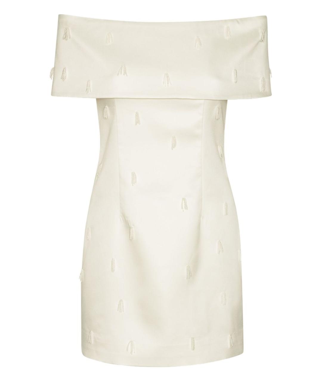 ROTATE Белое полиэстеровое повседневное платье, фото 1