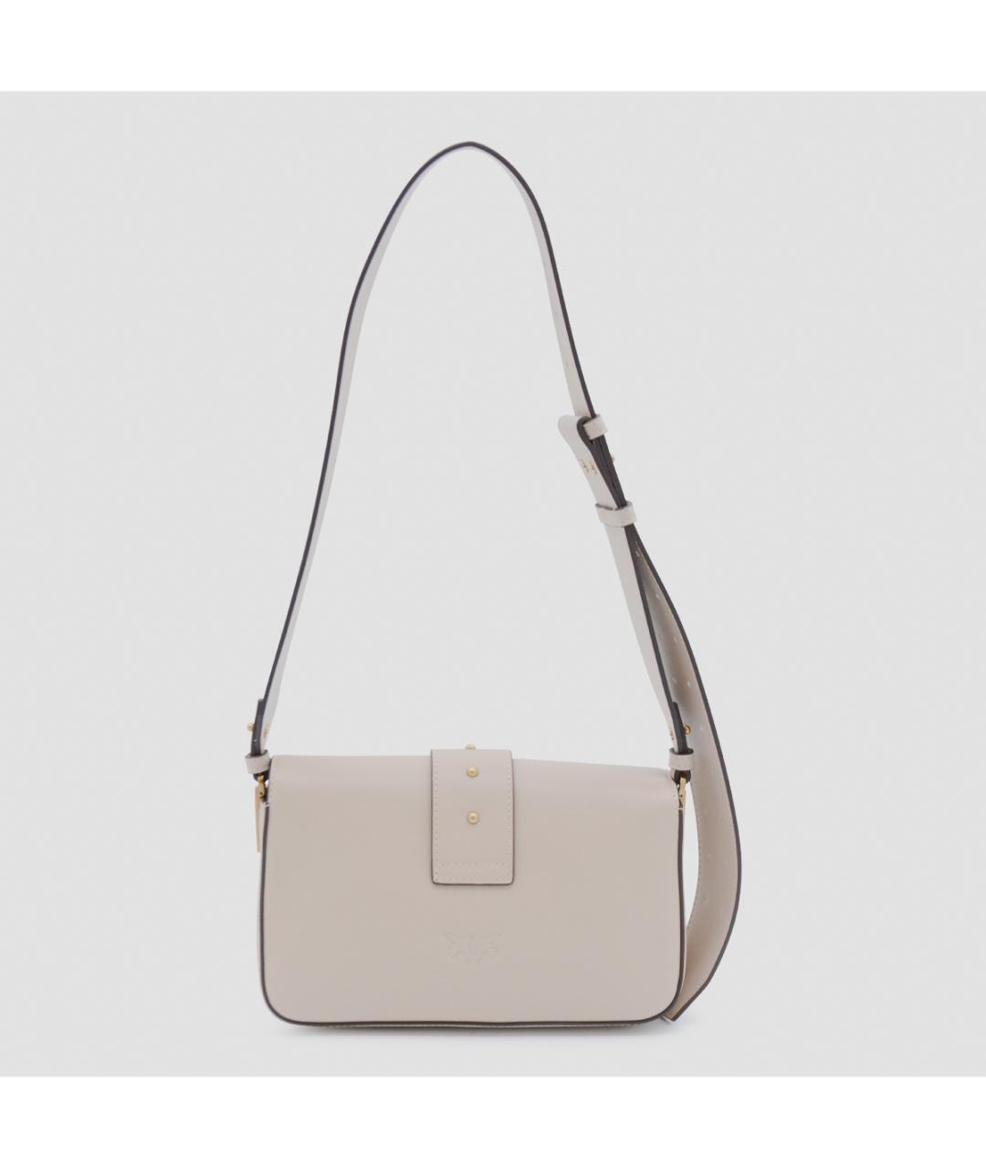 PINKO Бежевая кожаная сумка через плечо, фото 3