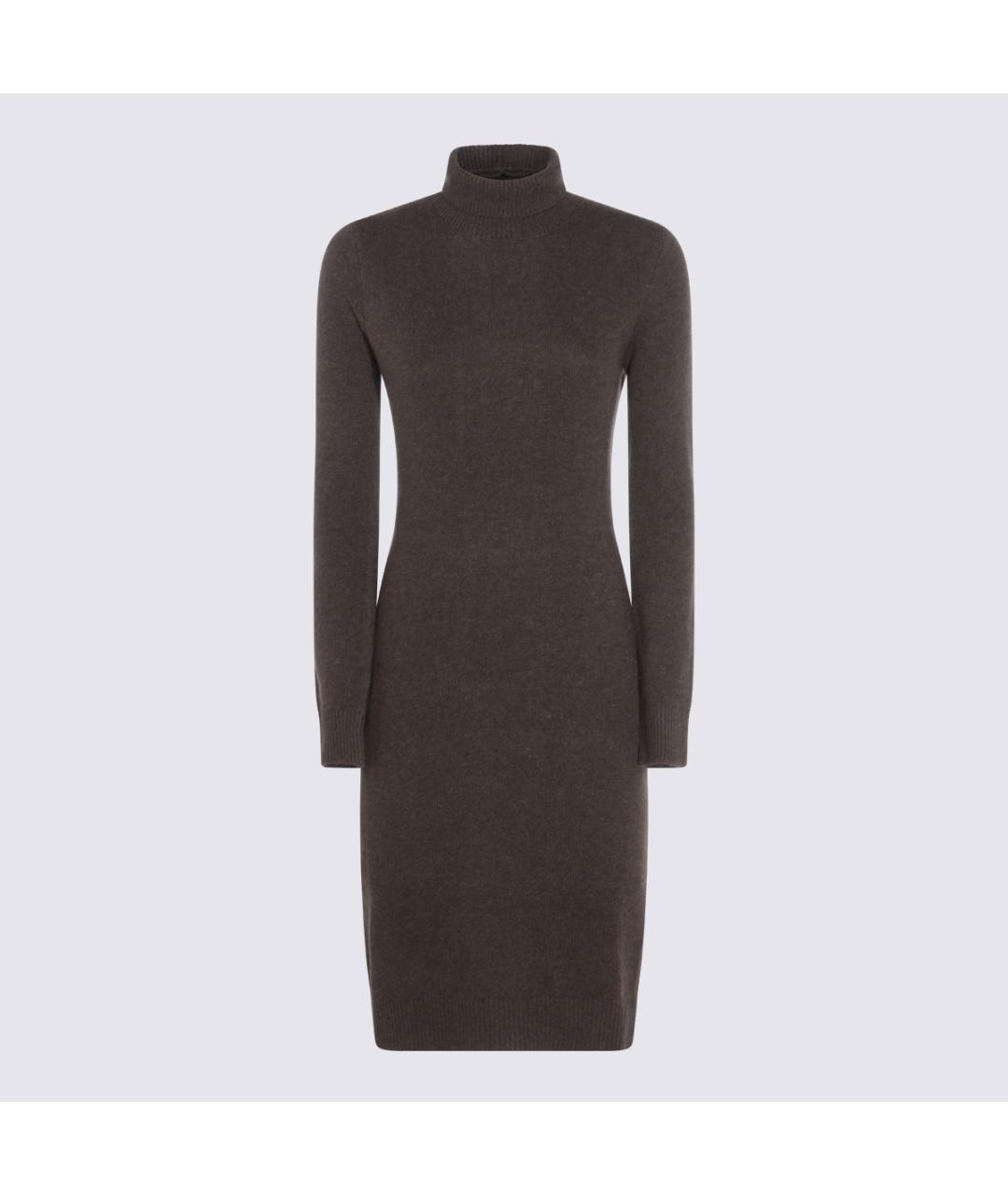 MM6 MAISON MARGIELA Коричневое шерстяное повседневное платье, фото 4