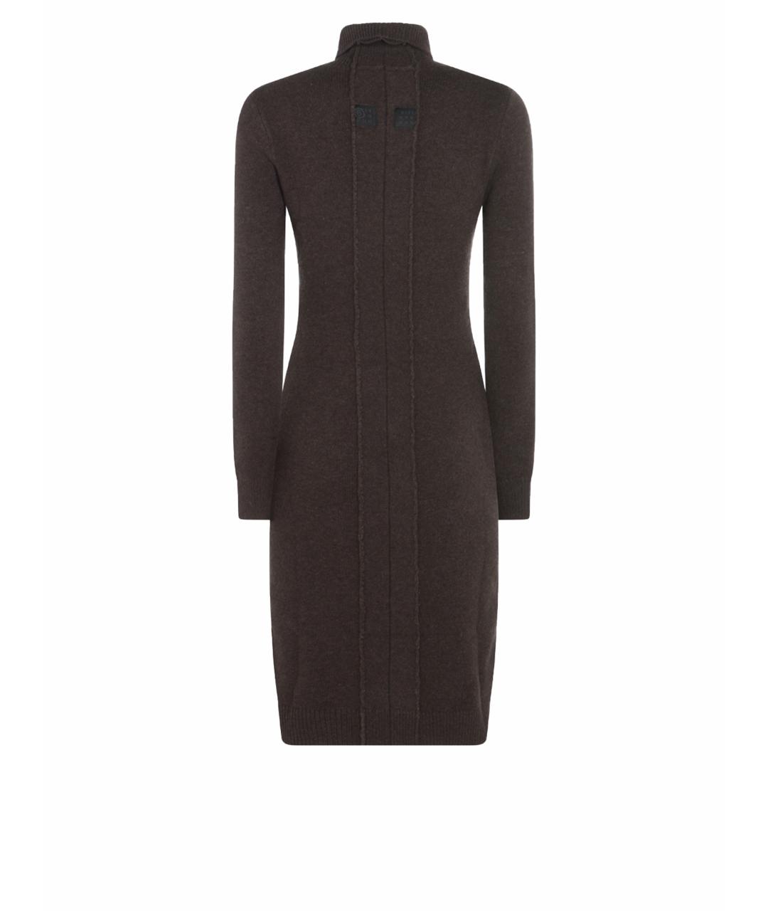 MM6 MAISON MARGIELA Коричневое шерстяное повседневное платье, фото 1