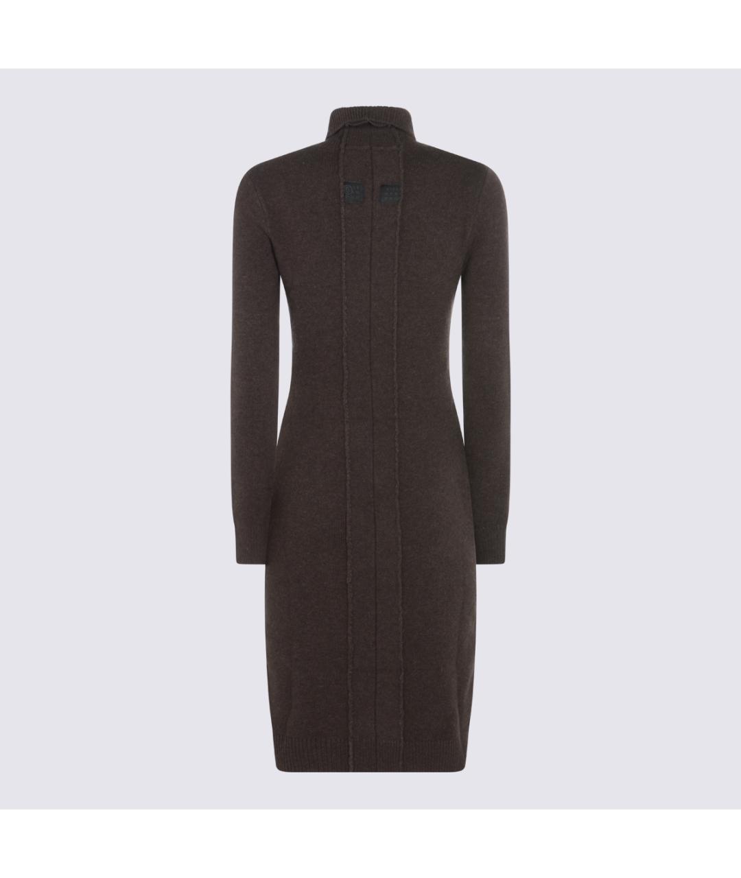 MM6 MAISON MARGIELA Коричневое шерстяное повседневное платье, фото 5