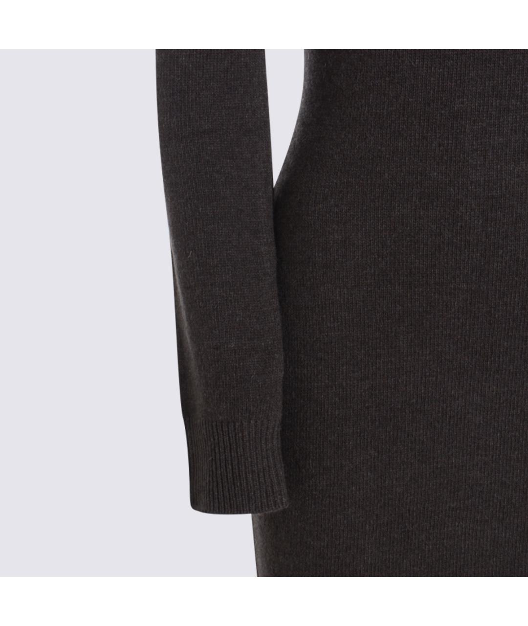 MM6 MAISON MARGIELA Коричневое шерстяное повседневное платье, фото 2