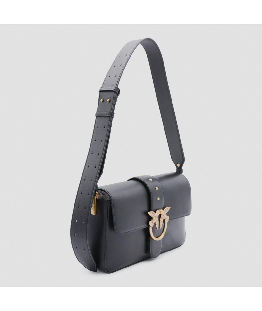 PINKO Черная кожаная сумка через плечо, фото 2