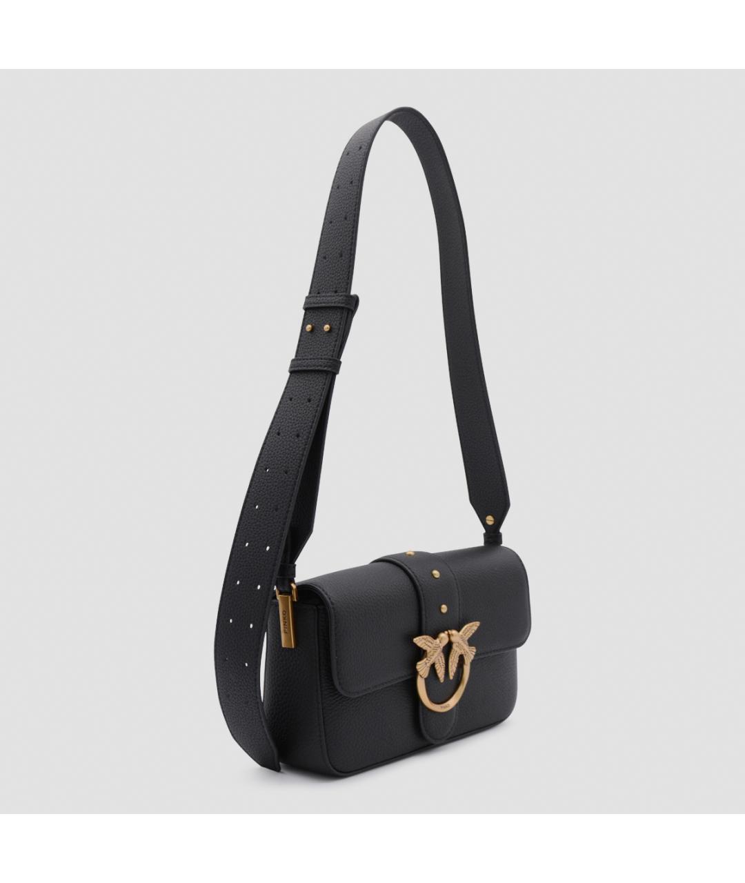 PINKO Черная кожаная сумка через плечо, фото 2