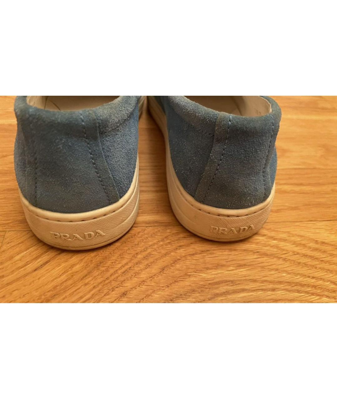 PRADA Бирюзовые замшевые слипоны, фото 7