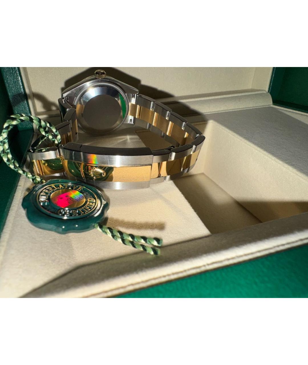 ROLEX Зеленые часы из розового золота, фото 4