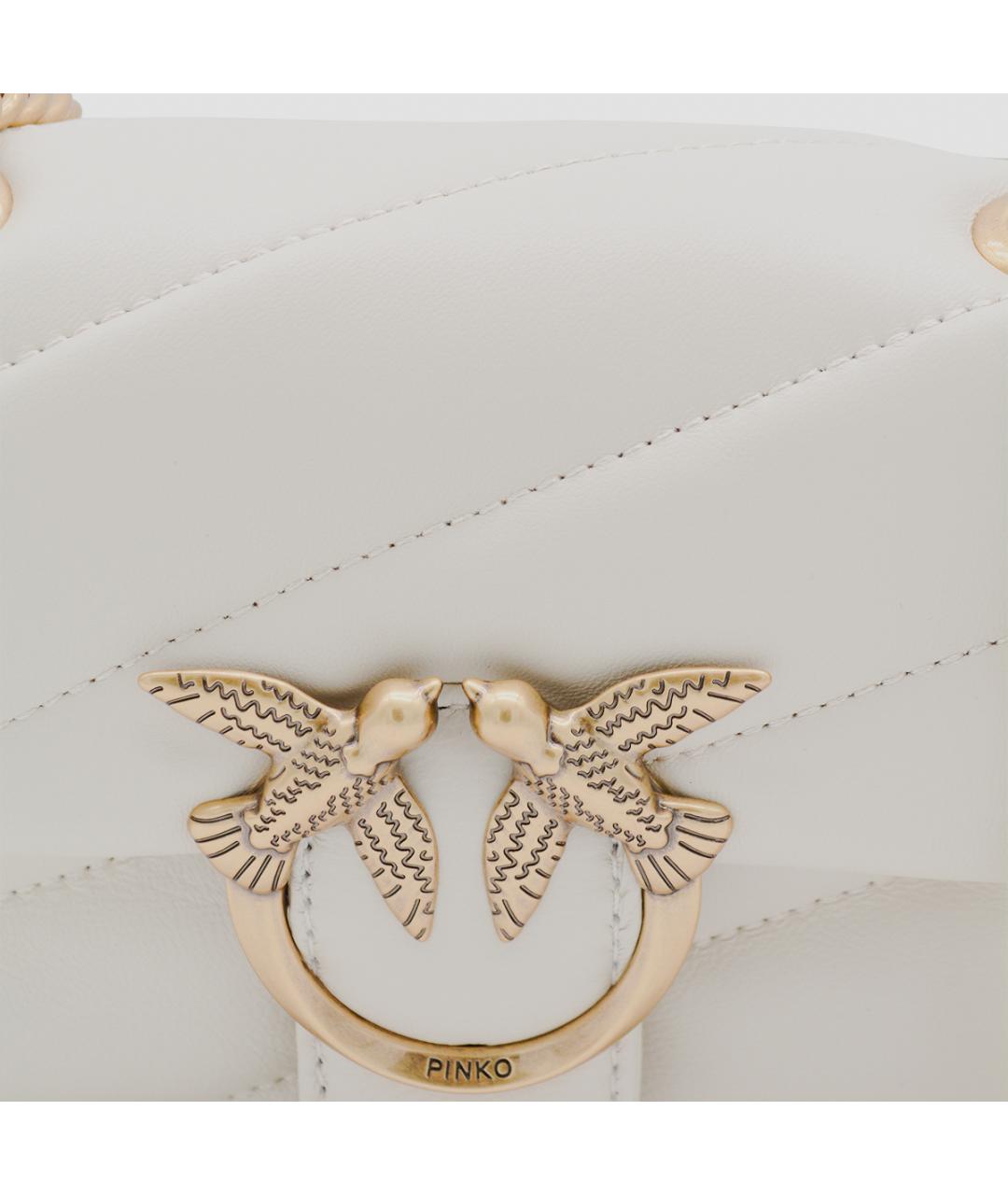 PINKO Белая кожаная сумка через плечо, фото 4