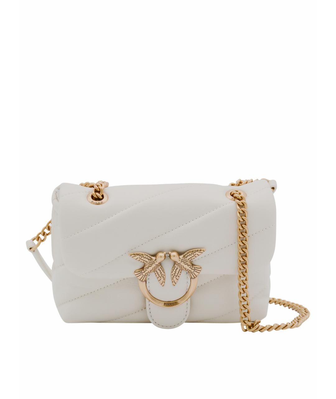 PINKO Белая кожаная сумка через плечо, фото 1
