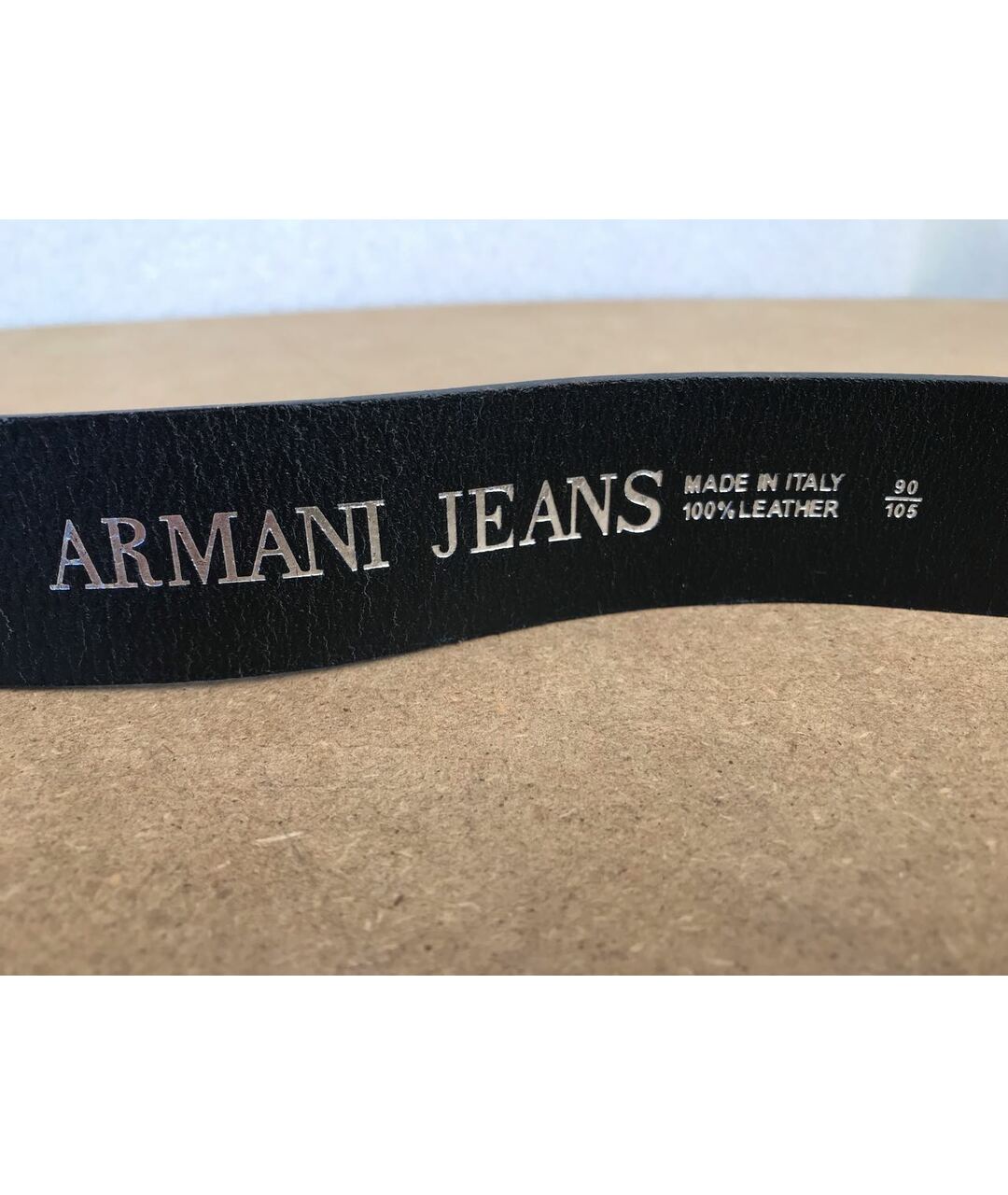 ARMANI JEANS Черный кожаный ремень, фото 3