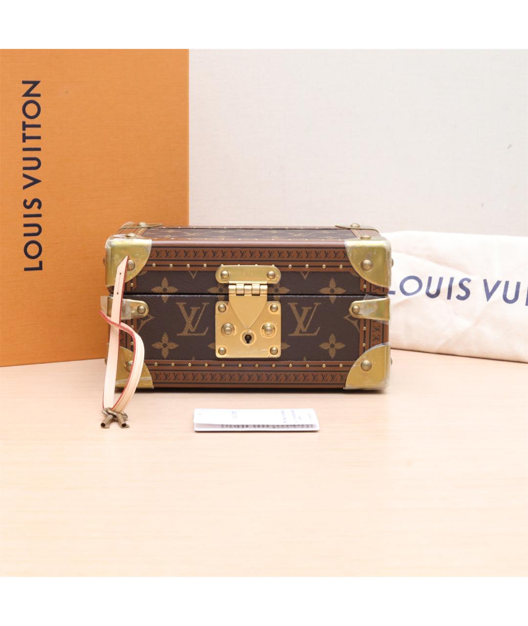 LOUIS VUITTON Коричневая кожаная косметичка, фото 2