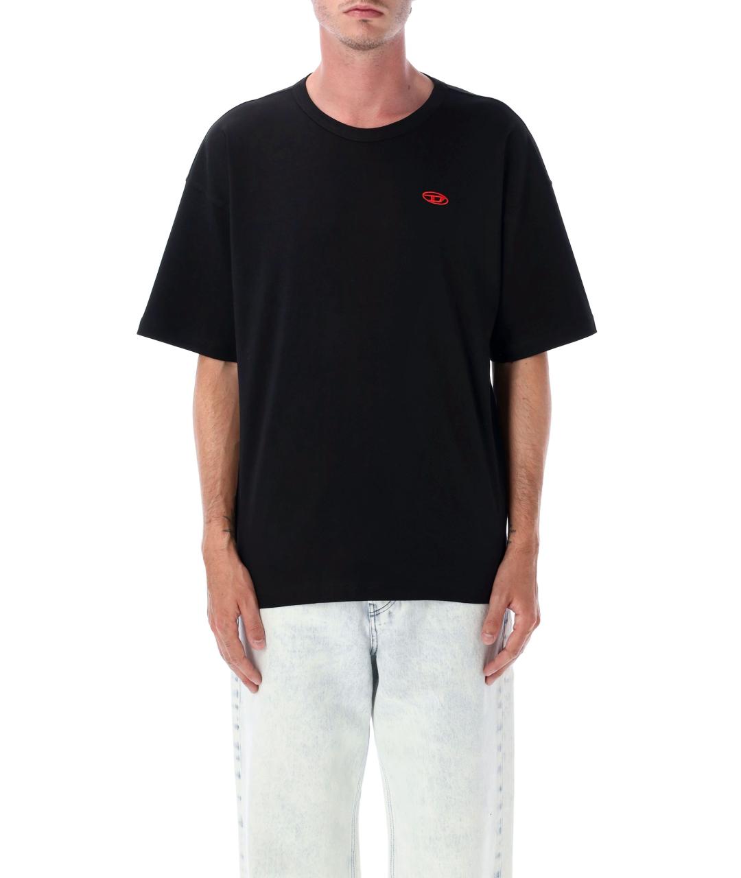 DIESEL Черная хлопковая футболка, фото 1