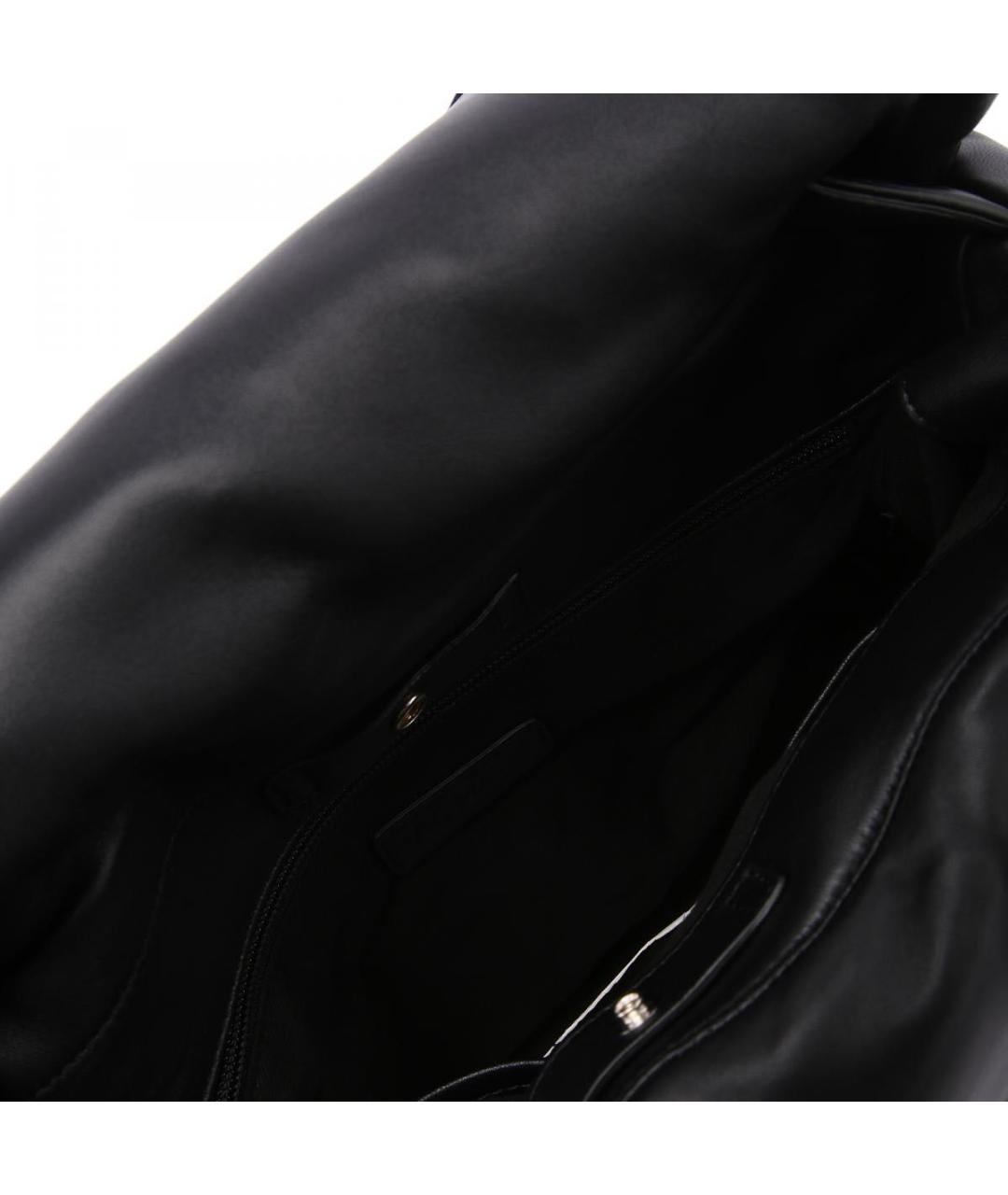 MAX MARA Черная кожаная сумка с короткими ручками, фото 4