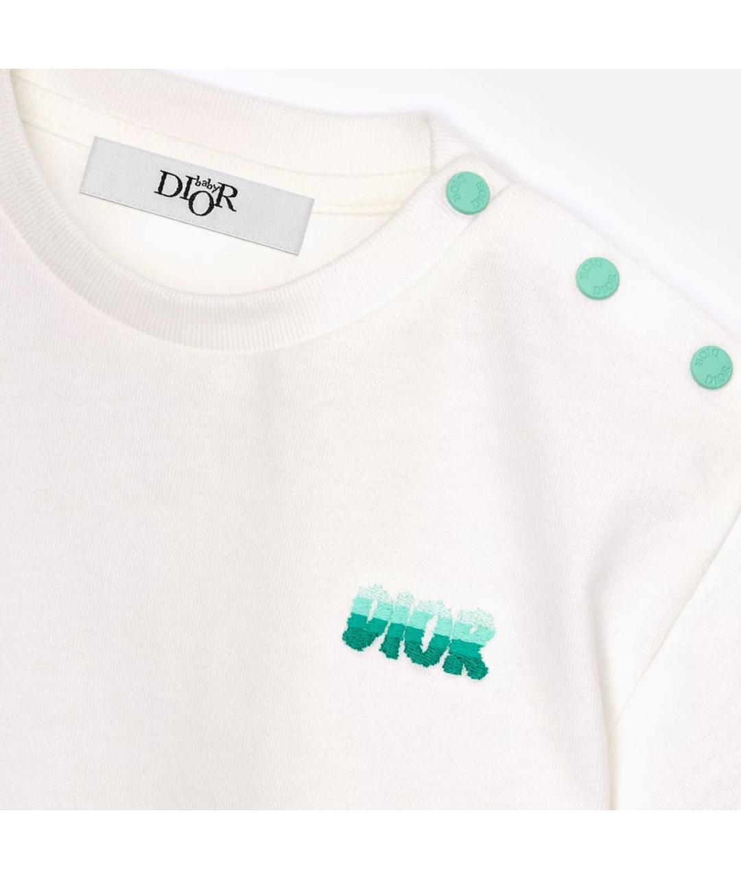 CHRISTIAN DIOR Белая хлопковая детская футболка, фото 2