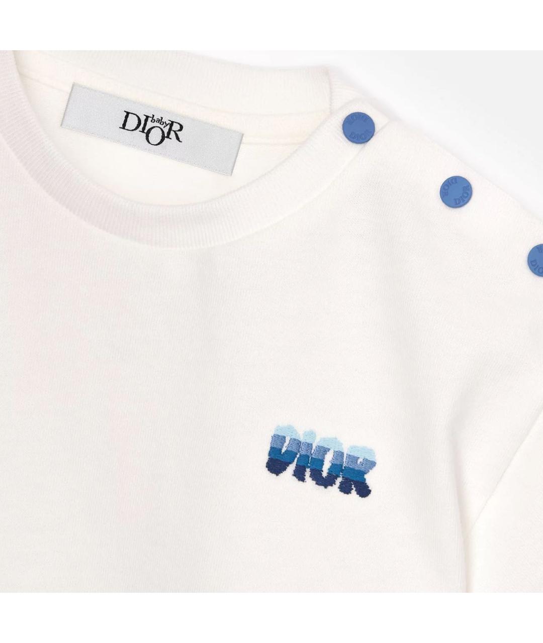 CHRISTIAN DIOR Белая хлопковая детская футболка, фото 2