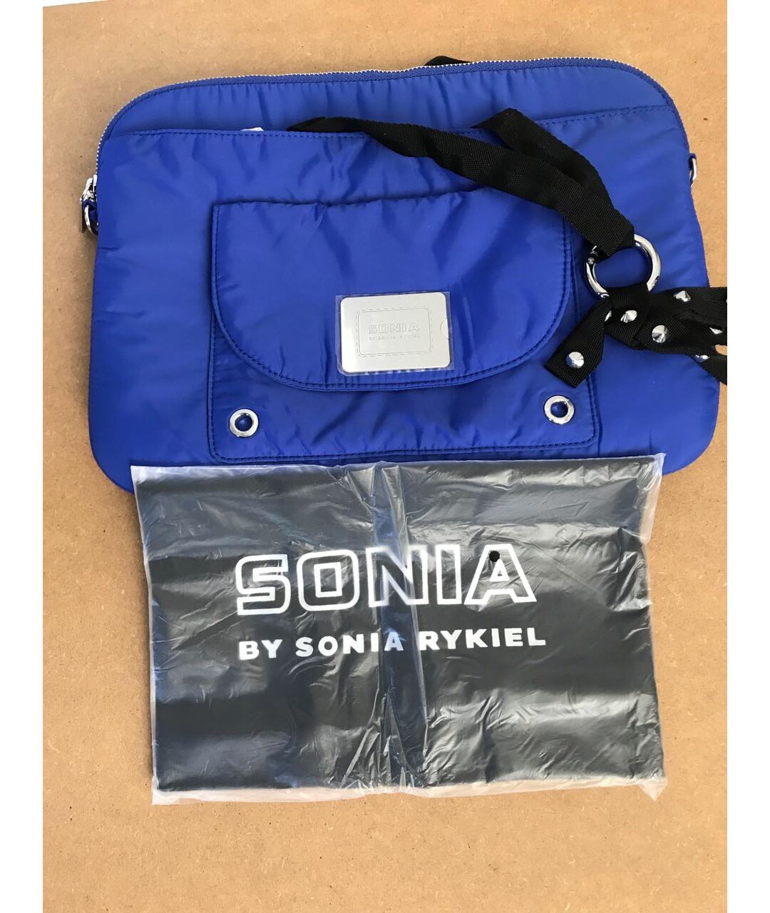 SONIA BY SONIA RYKIEL Голубая синтетическая сумка тоут, фото 5