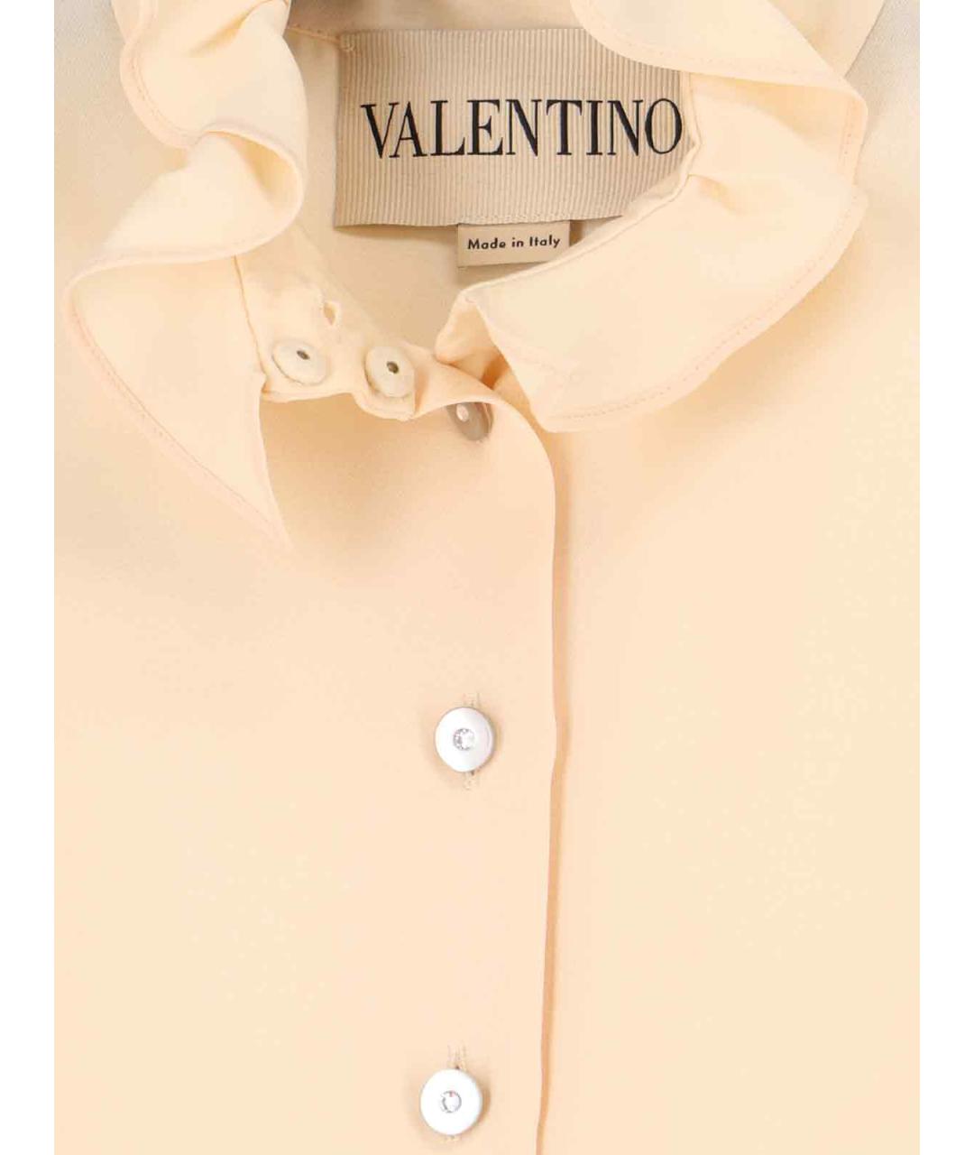 VALENTINO Бежевая шелковая рубашка, фото 3