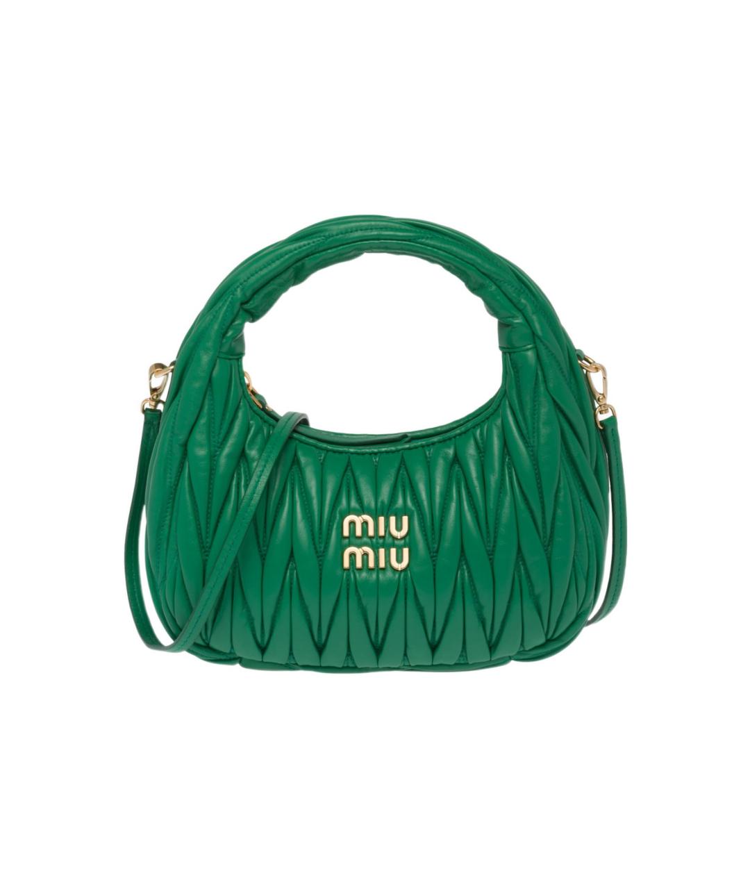 MIU MIU Зеленая кожаная сумка через плечо, фото 1