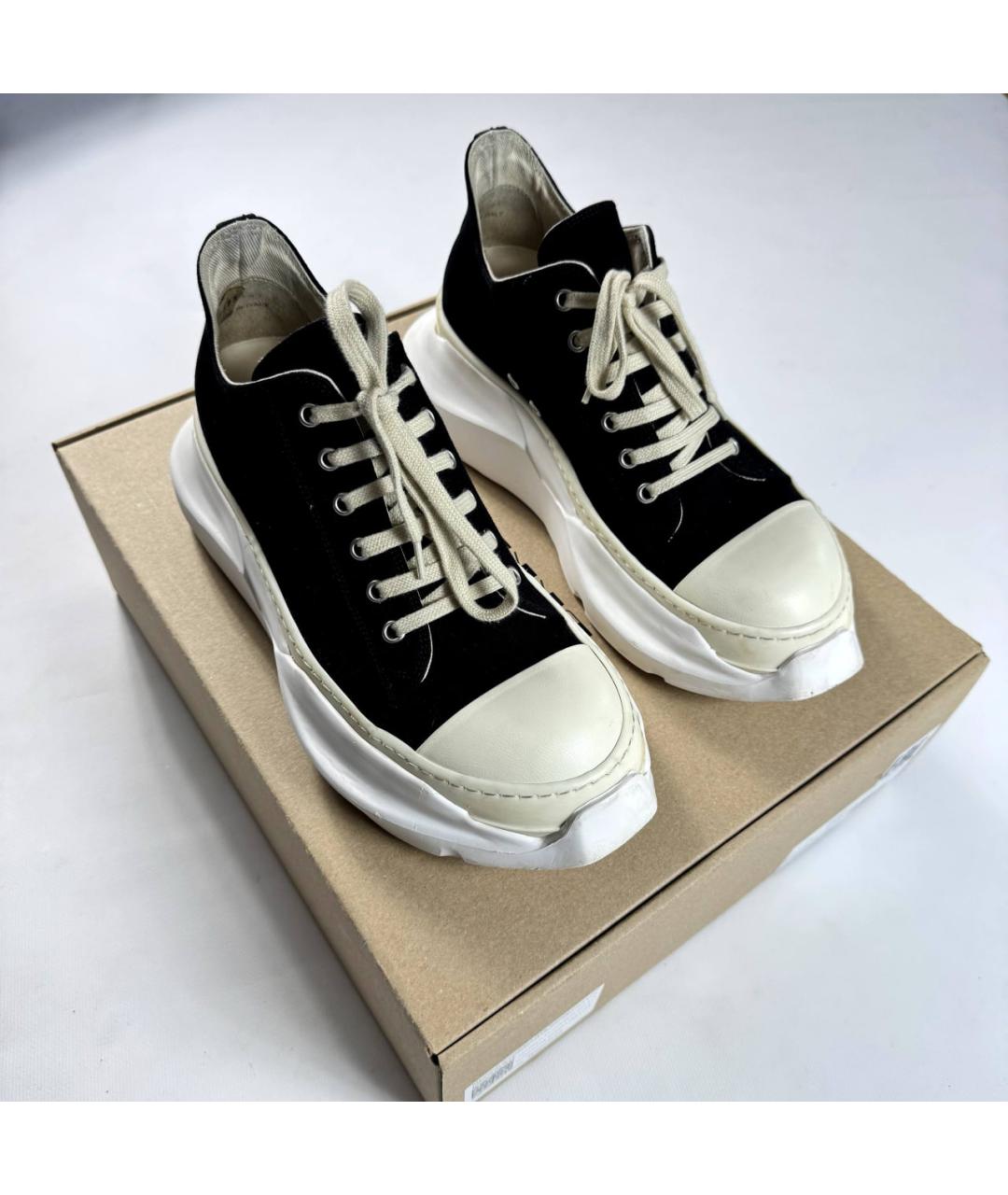 RICK OWENS Черные низкие кроссовки / кеды, фото 3