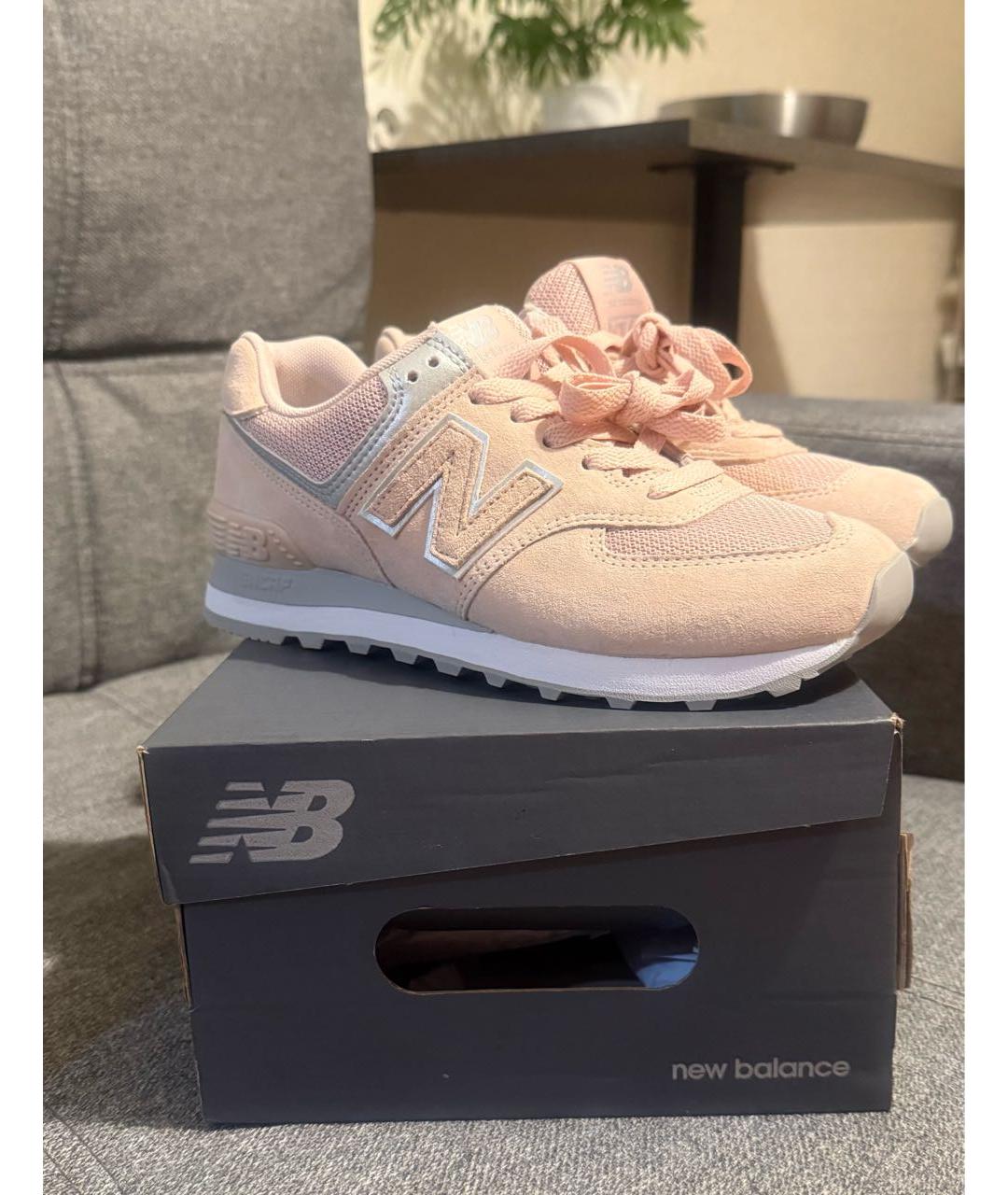 NEW BALANCE Коралловые замшевые кроссовки, фото 9