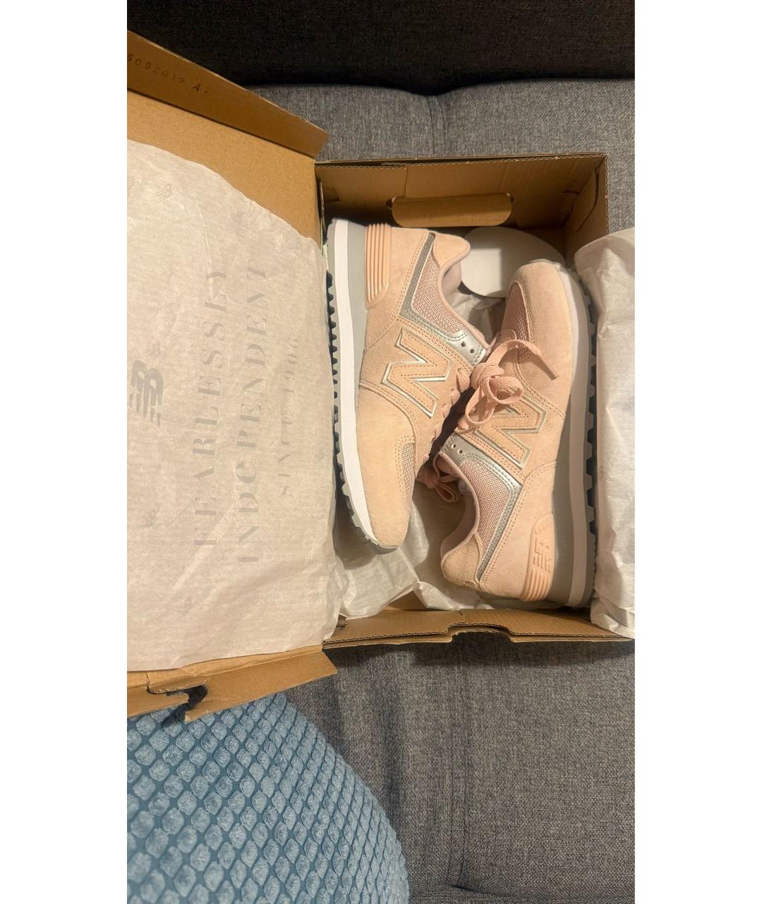 NEW BALANCE Коралловые замшевые кроссовки, фото 2