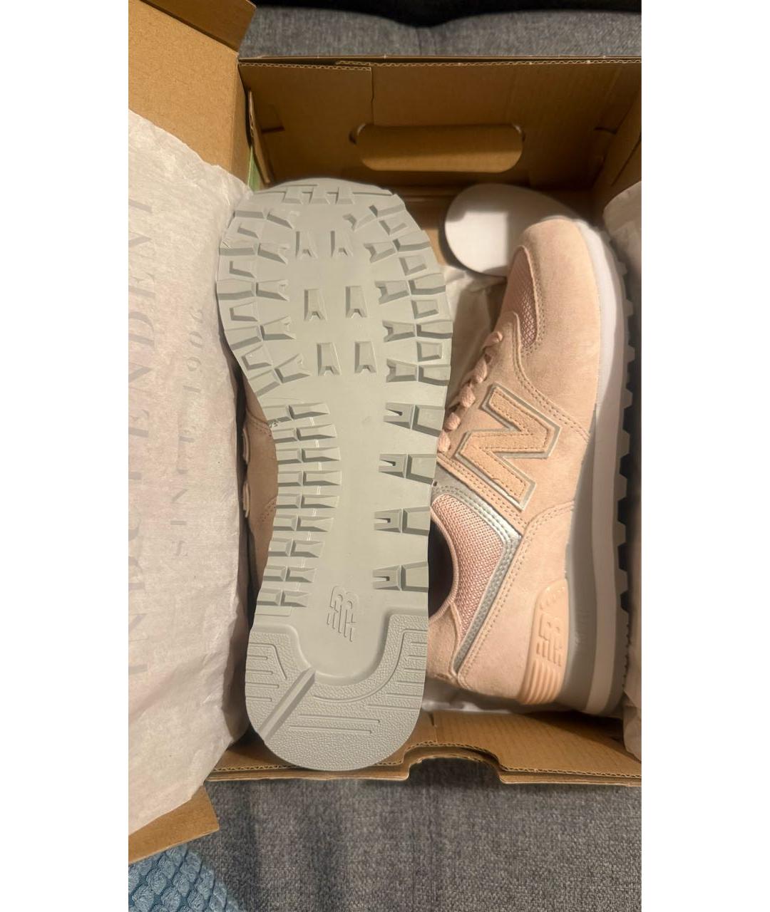 NEW BALANCE Коралловые замшевые кроссовки, фото 5