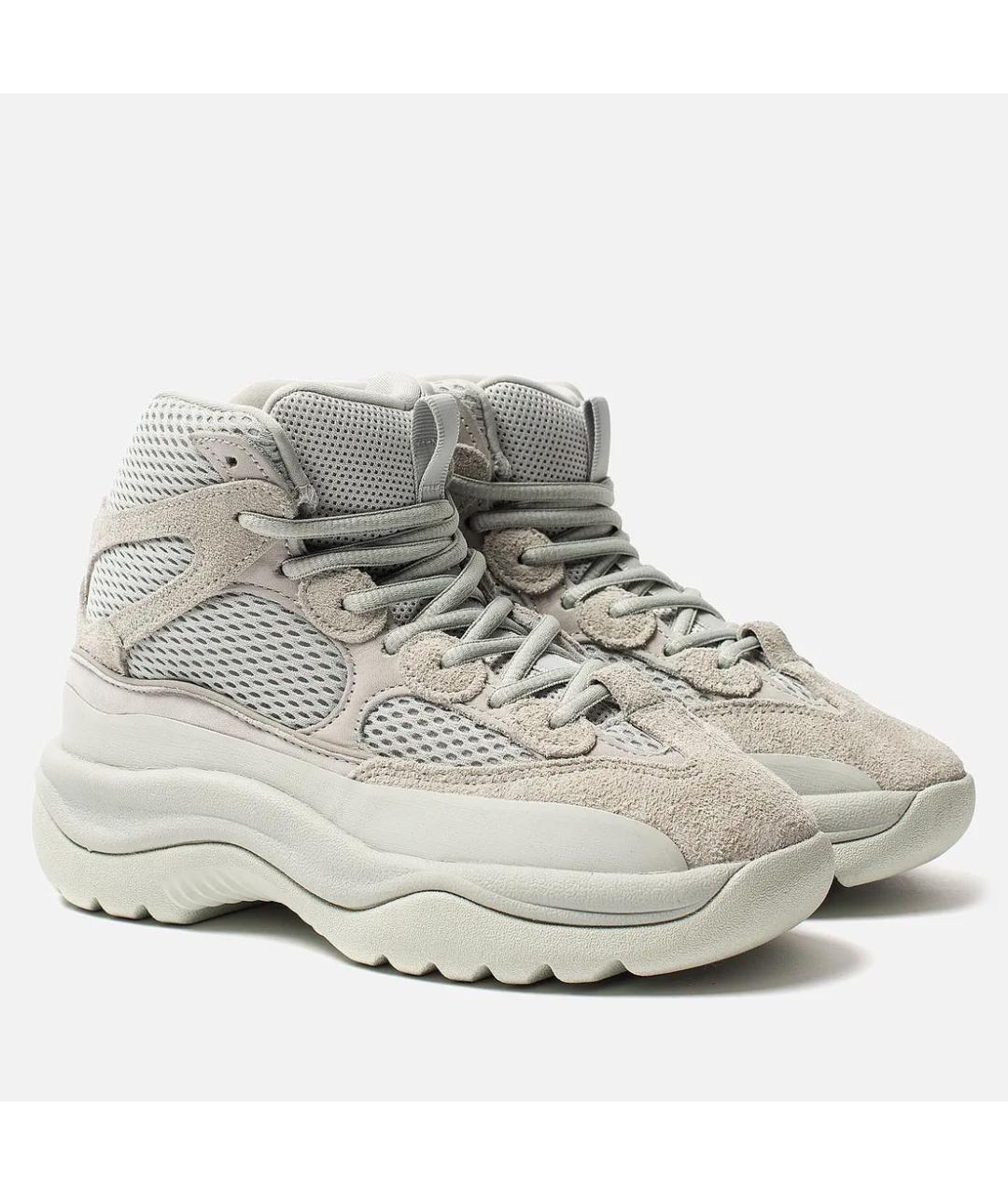 ADIDAS YEEZY Серые замшевые высокие кроссовки / кеды, фото 2