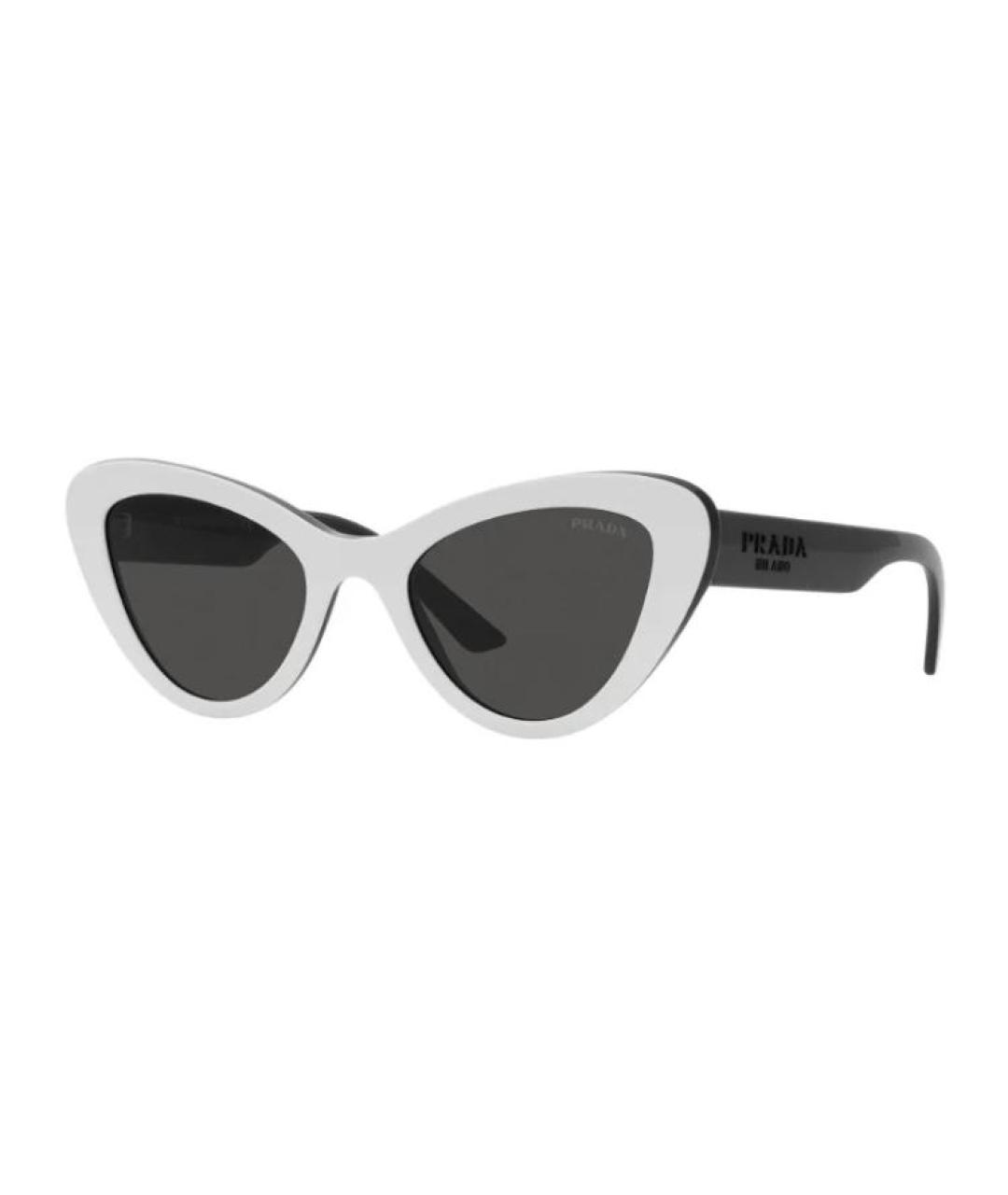 PRADA Белые пластиковые солнцезащитные очки, фото 1
