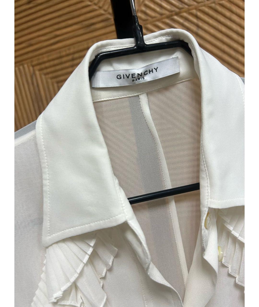 GIVENCHY Белая шелковая блузы, фото 4