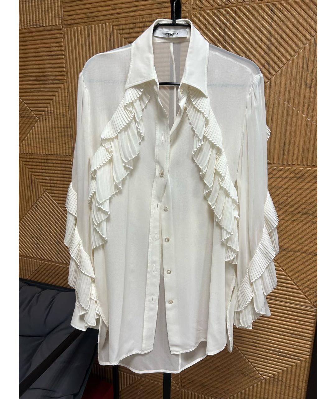 GIVENCHY Белая шелковая блузы, фото 6