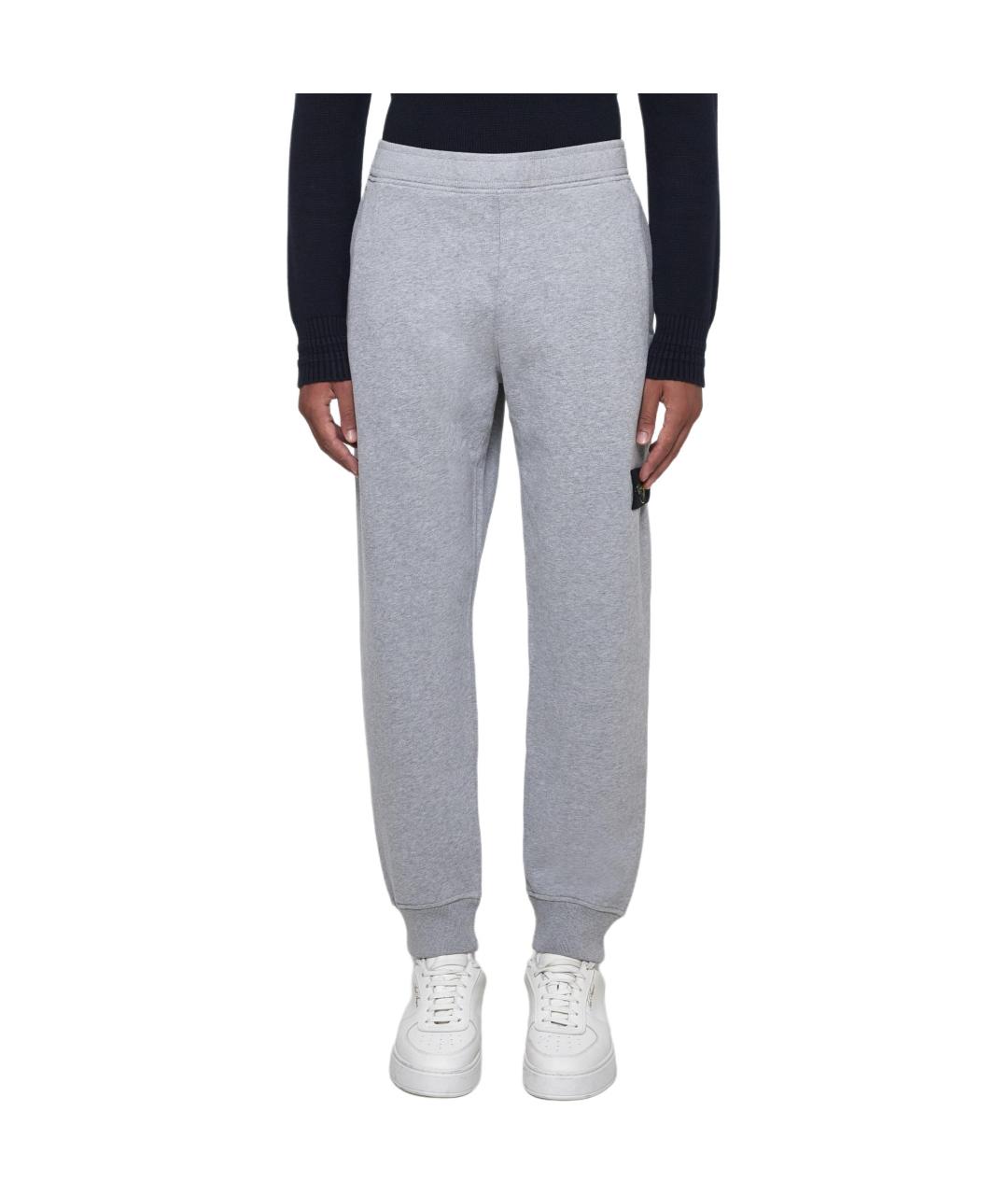 STONE ISLAND Серые повседневные брюки, фото 3