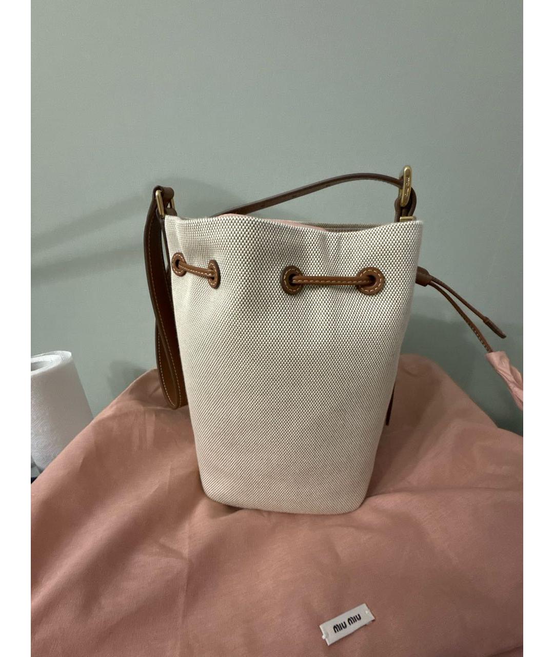 MIU MIU Бежевая сумка тоут, фото 4
