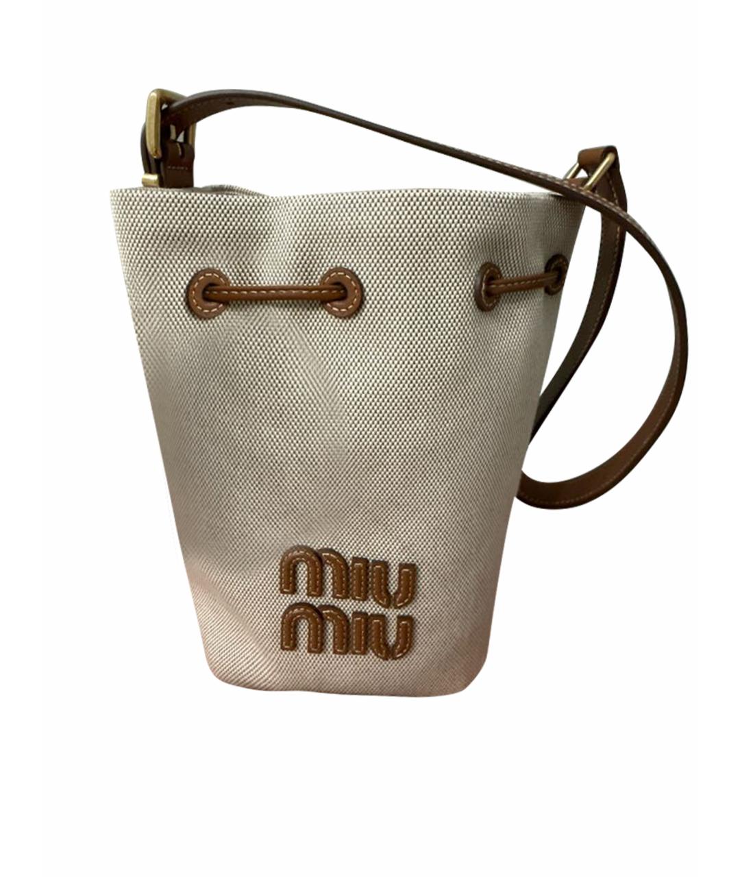 MIU MIU Бежевая сумка тоут, фото 2