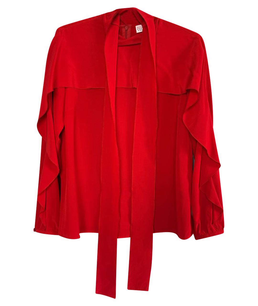 RED VALENTINO Красная шелковая блузы, фото 1